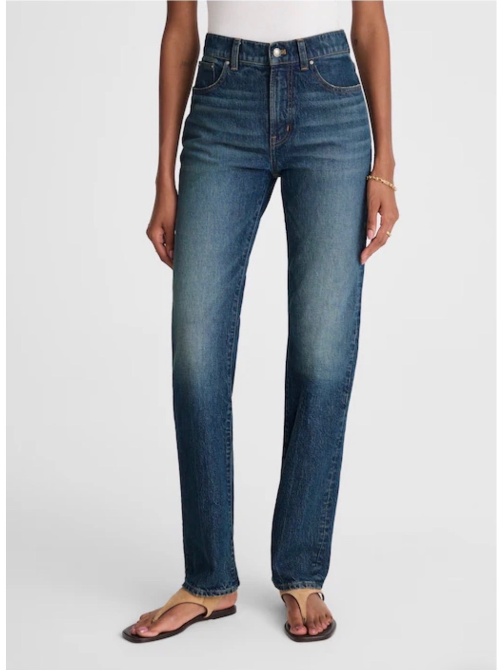 NWT Madewell The Longline Straight Jeans Greendale Wash Size 27 NW251